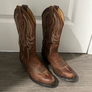 Women's Brown Leather Cowboy Boots